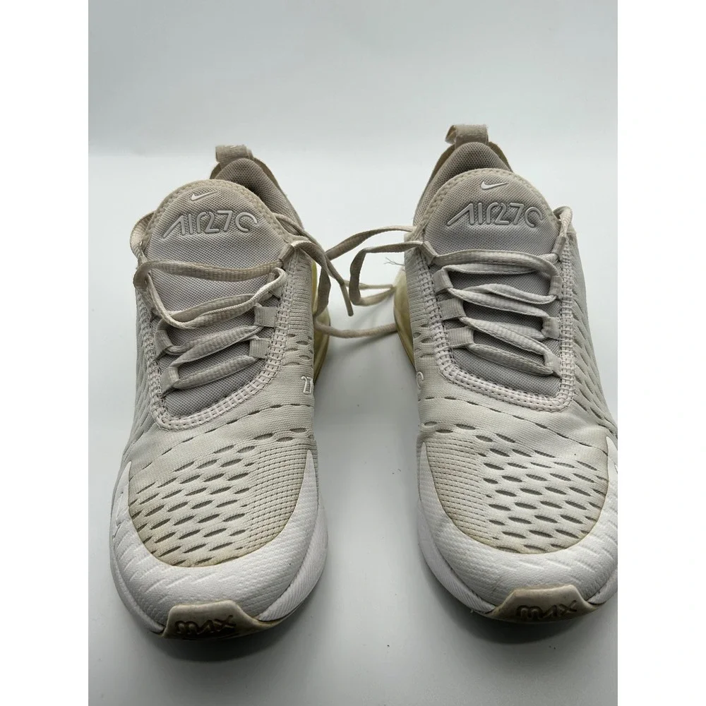 Nike Air Max 270 White Sail Running Shoes 943345-103 Youth Size 4Y‎